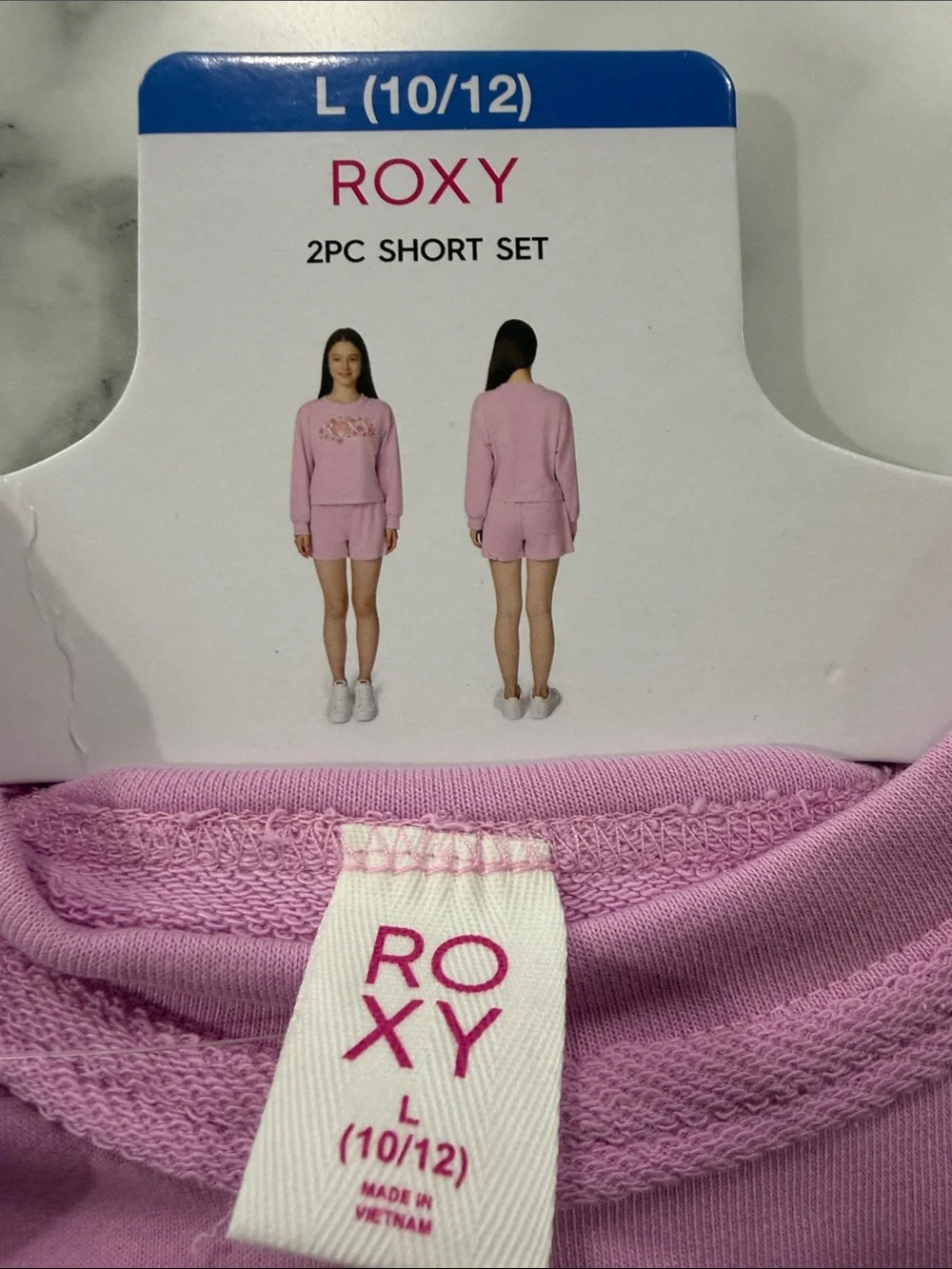 Roxy Pink Floral Logo Crewneck Sweatshirt